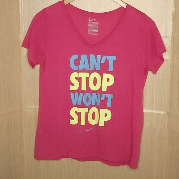 Nike Can't Stop Pink Short Sleeve Top XL - Picture 1 of 7